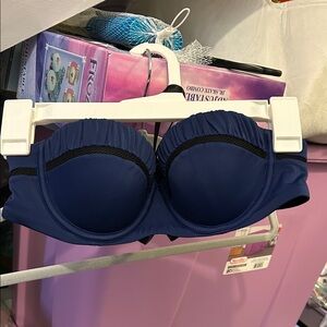 Blue Strapless bikini top